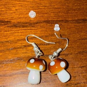 Amber Mushroom Earrings